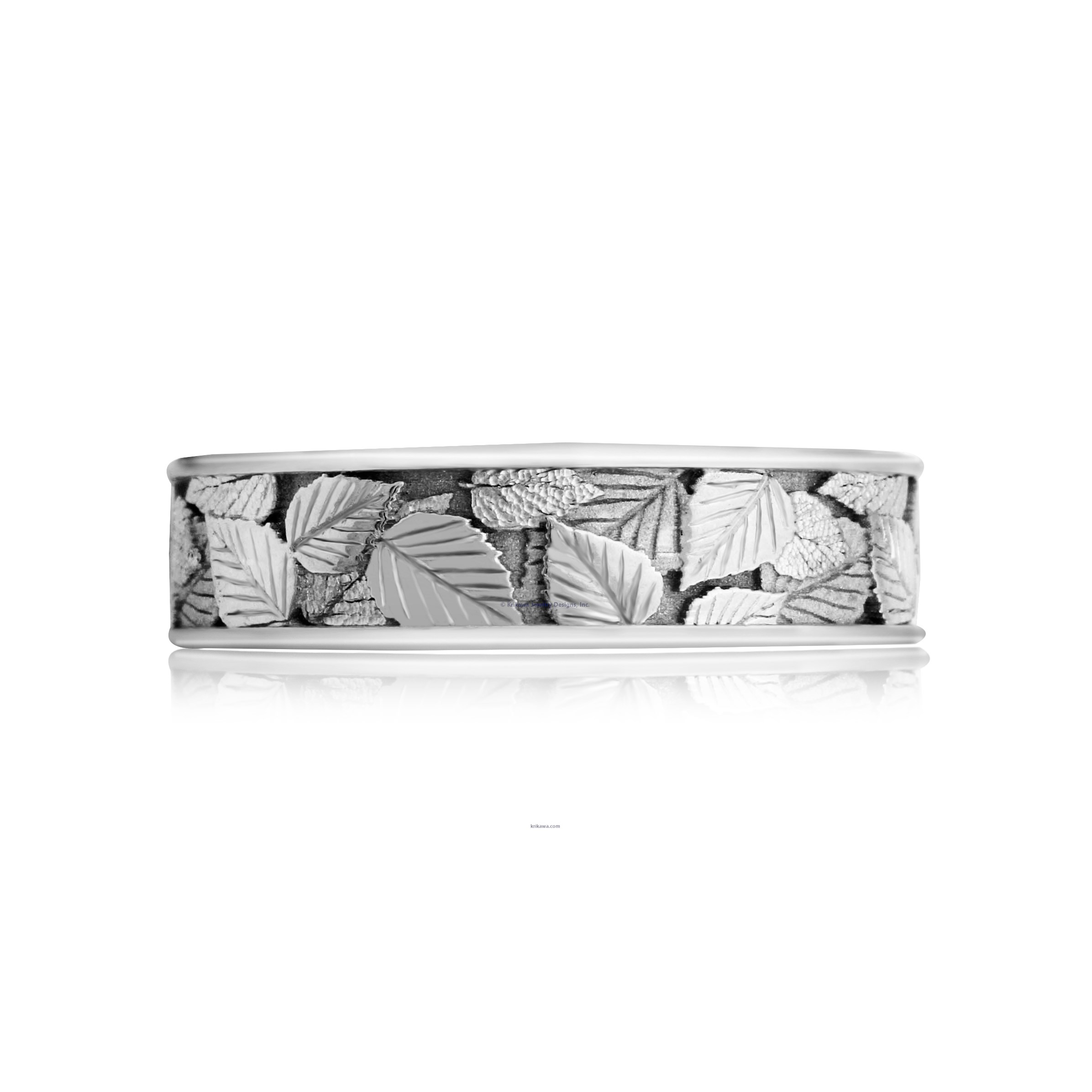 Birch Leaf Wedding Band