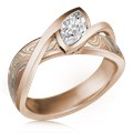 Mokume River Twist Engagement Ring