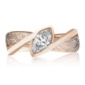 Mokume River Twist Engagement Ring