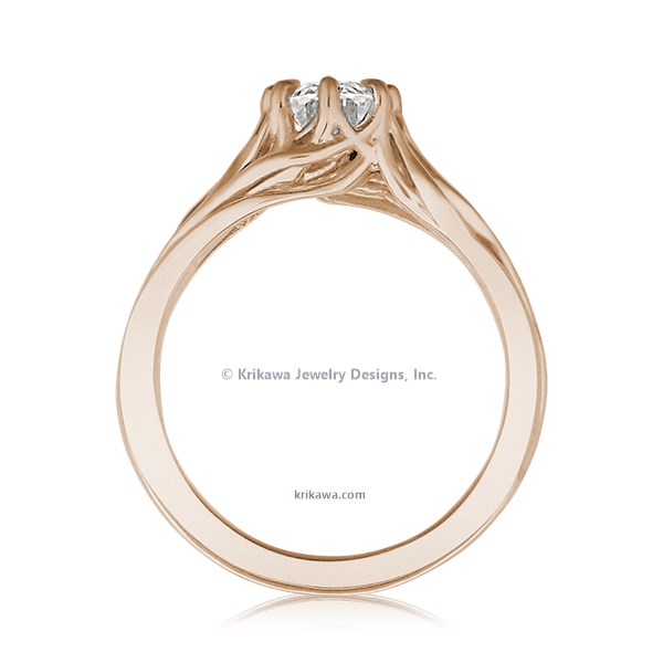 Embracing Tree Branch Engagement Ring With Round Diamond
