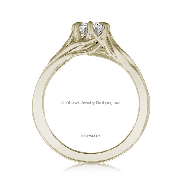 Embracing Tree Branch Engagement Ring With Round Diamond