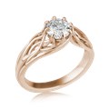 Embracing Tree Branch Engagement Ring With Round Diamond