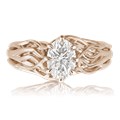 Embracing Tree Branch Engagement Ring With Round Diamond