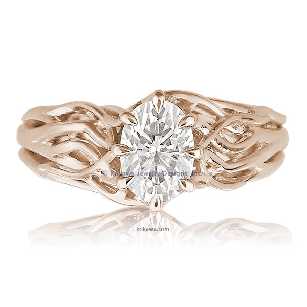 Embracing Tree Branch Engagement Ring With Round Diamond