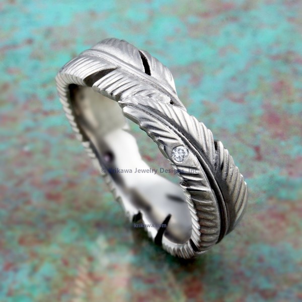 Feather Embrace Wedding Band