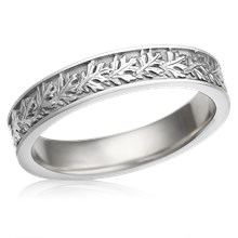 
Narrow Oak Leaf Wedding Band