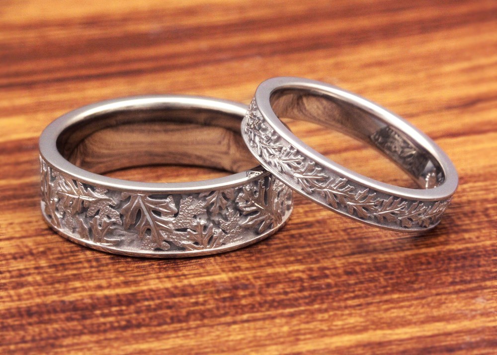 Oak Leaf Wedding Band