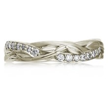 Woven Vine Diamond Wedding Band - top view