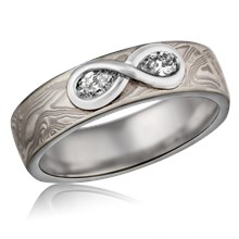 Mokume Diamond Infinity Band