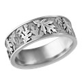 Two Tone Oak Leaf Wedding Band