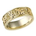 Two Tone Oak Leaf Wedding Band