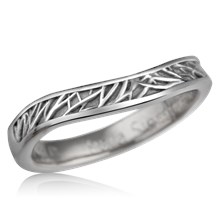 Contoured Tree of Life Wedding Band