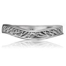 Contoured Tree of Life Wedding Band - top view