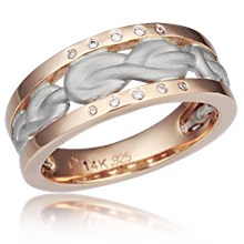 Diamond Knot Wedding Band