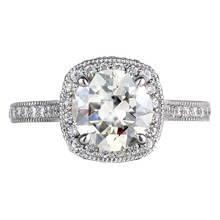 Classic Halo Engagement Ring - top view