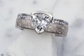 Diamond Side Mokume Engagement Ring
