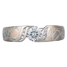 Petite Double Wave Engagement Ring - top view