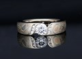 Petite Double Wave Engagement Ring in our Champagne Mokume Gane.
