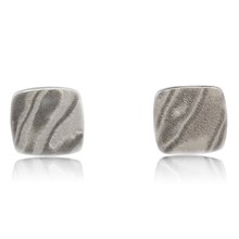 Mokume Cushion Stud Earrings