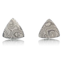Mokume Trillion Stud Earrings