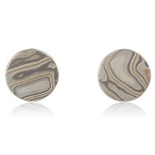 Mokume Round Stud Earrings