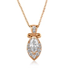 Marquise Halo and Curls Pendant