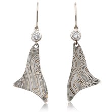 Mokume Manta Diamond Earrings