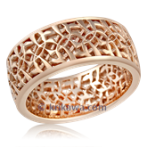 Carbon Wedding Band In Rose Gold