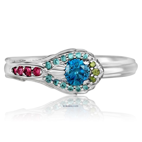 Peacock Engagement Ring