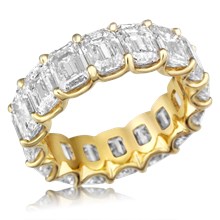 Luxury Emerald Cut Diamond Eternity Wedding Band