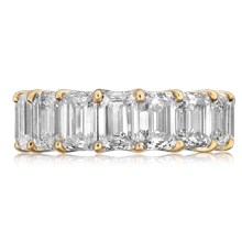 Luxury Emerald Cut Diamond Eternity Wedding Band - top view