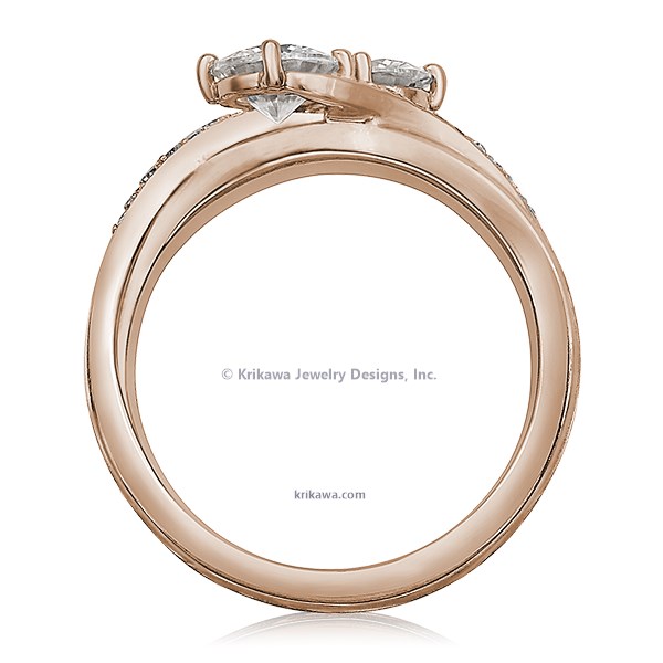 Two Stone Mokume Engagement Ring