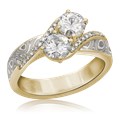 Two Stone Mokume Engagement Ring