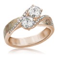 Two Stone Mokume Engagement Ring