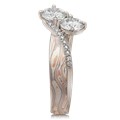 Two Stone Mokume Engagement Ring