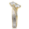 Two Stone Mokume Engagement Ring