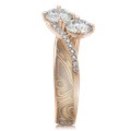 Two Stone Mokume Engagement Ring