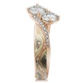 Two Stone Mokume Engagement Ring