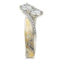 Two Stone Mokume Engagement Ring