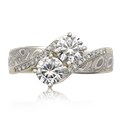 Two Stone Mokume Engagement Ring