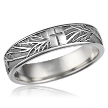 Tree Of Life Cross Wedding Band