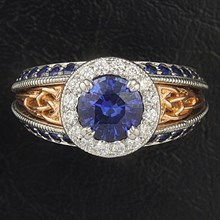 Vintage Celtic Knot Engagement Ring With Sapphire - top view
