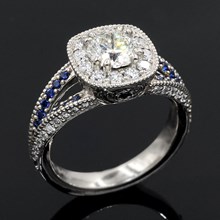 Vintage Split Twist Engagement Ring In White Gold