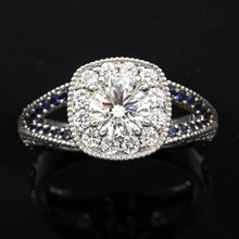Vintage Split Twist Engagement Ring In White Gold - top view