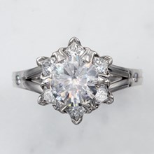 Snowflake Engagement Ring In Palladium - top view
