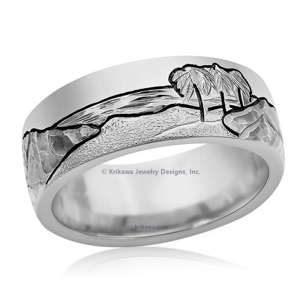 Mountain Beach Wedding Band