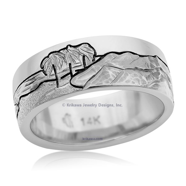 Mountain Beach Wedding Band