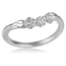 Contoured Rose Trio Wedding Band