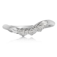 Contoured Rose Trio Wedding Band - top view