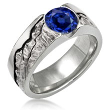 Mountain Flush Stone Engagement Ring